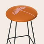 Tall Flower - Floral Minimalism in Pink and Orange Stool Gallery Image 2
