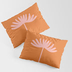 Tall Flower - Floral Minimalism in Pink and Orange Pillow Sham Gallery Image 3