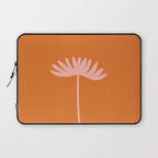 Tall Flower - Floral Minimalism in Pink and Orange Laptop Sleeve Gallery Image 1