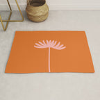 Tall Flower - Floral Minimalism in Pink and Orange Rug Gallery Image 1