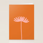 Tall Flower - Floral Minimalism in Pink and Orange Stationery Card Gallery Image 2