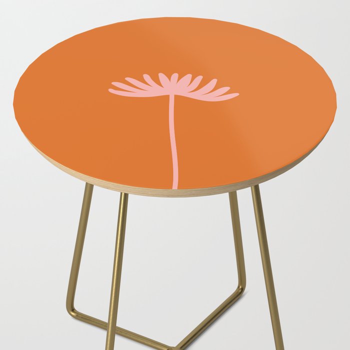 Tall Flower - Floral Minimalism in Pink and Orange Side Table Gallery Image 2