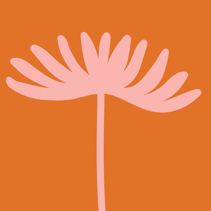 Tall Flower - Floral Minimalism in Pink and Orange Coffee Mug Gallery Image 2