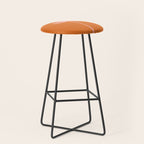 Tall Flower - Floral Minimalism in Pink and Orange Stool Gallery Image 1