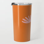 Tall Flower - Floral Minimalism in Pink and Orange Travel Mug Gallery Image 3