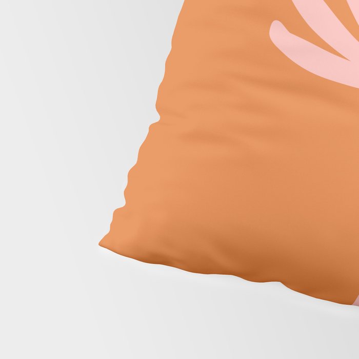 Tall Flower - Floral Minimalism in Pink and Orange Pillow Sham Gallery Image 4