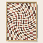 Coffee Brown Swirl Checker Serving Tray Gallery Image 1