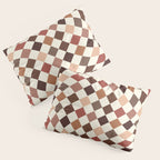 Coffee Brown Swirl Checker Pillow Sham Gallery Image 3