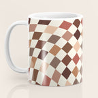 Coffee Brown Swirl Checker Coffee Mug Gallery Image 3