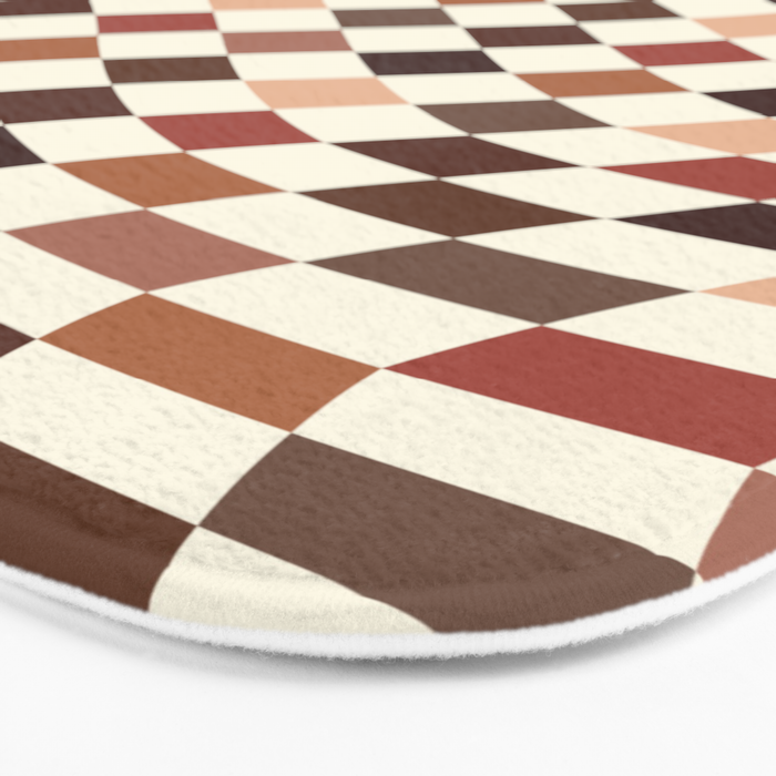 Coffee Brown Swirl Checker Bath Mat Gallery Image 3
