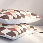 Coffee Brown Swirl Checker Pillow Sham Gallery Image 3