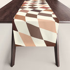 Coffee Brown Swirl Checker Table Runner Gallery Image 1