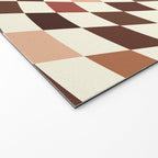 Coffee Brown Swirl Checker Welcome Mat Gallery Image 2