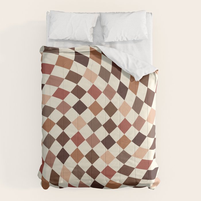 Coffee Brown Swirl Checker Comforter Gallery Image 6