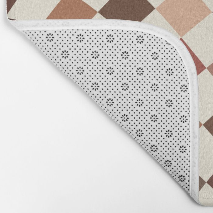 Coffee Brown Swirl Checker Bath Mat Gallery Image 2