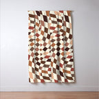 Coffee Brown Swirl Checker Window Curtain Gallery Image 3
