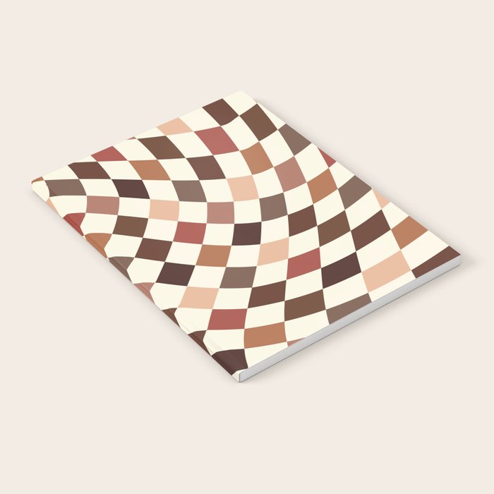 Coffee Brown Swirl Checker Notebook Gallery Image 1