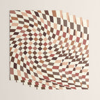 Coffee Brown Swirl Checker Wrapping Paper Gallery Image 3