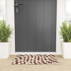 Coffee Brown Swirl Checker Welcome Mat Gallery Image 3