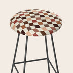 Coffee Brown Swirl Checker Stool Gallery Image 2