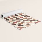 Coffee Brown Swirl Checker Yoga Mat Gallery Image 2