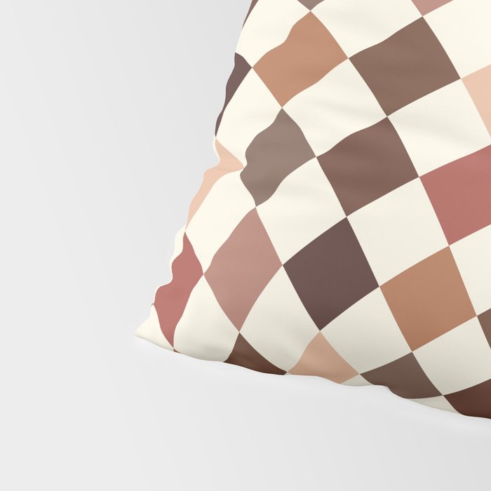 Coffee Brown Swirl Checker Pillow Sham Gallery Image 4