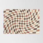 Coffee Brown Swirl Checker Rug Gallery Image 2