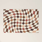 Coffee Brown Swirl Checker Welcome Mat Gallery Image 1