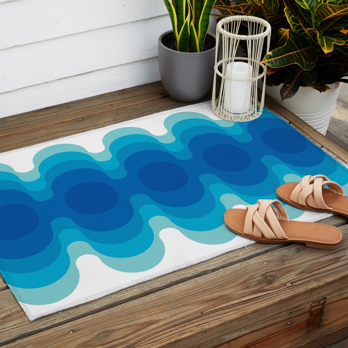 Echoes - Ocean Outdoor Rug Gallery Image 2