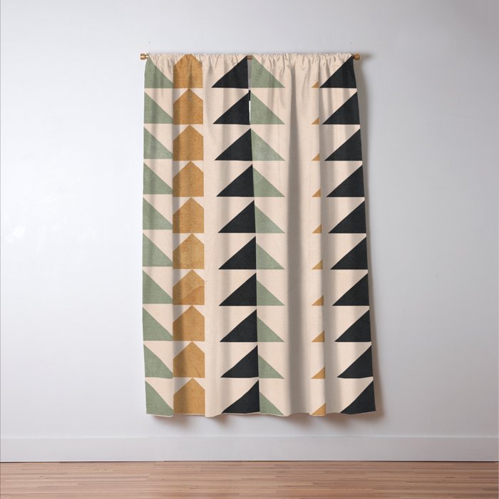 Minimal Geometric 32 Window Curtain Gallery Image 3