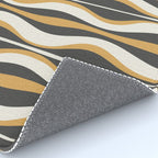 Hourglass Abstract Mid-century Modern Pattern in Charcoal Grey, Muted Mustard Gold, and Cream  Rug Gallery Image 4