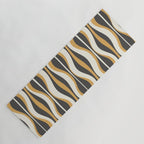 Hourglass Abstract Mid-century Modern Pattern in Charcoal Grey, Muted Mustard Gold, and Cream  Yoga Mat Gallery Image 1