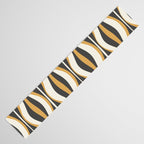 Hourglass Abstract Mid-century Modern Pattern in Charcoal Grey, Muted Mustard Gold, and Cream  Table Runner Gallery Image 3