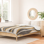 Hourglass Abstract Mid-century Modern Pattern in Charcoal Grey, Muted Mustard Gold, and Cream  Duvet Cover Gallery Image 2