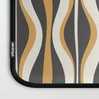 Hourglass Abstract Mid-century Modern Pattern in Charcoal Grey, Muted Mustard Gold, and Cream  Laptop Sleeve Gallery Image 3