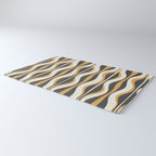Hourglass Abstract Mid-century Modern Pattern in Charcoal Grey, Muted Mustard Gold, and Cream  Rug Gallery Image 3
