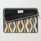 Hourglass Abstract Mid-century Modern Pattern in Charcoal Grey, Muted Mustard Gold, and Cream  Laptop Sleeve Gallery Image 2