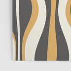 Hourglass Abstract Mid-century Modern Pattern in Charcoal Grey, Muted Mustard Gold, and Cream  Poster Gallery Image 3