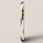 Hourglass Abstract Mid-century Modern Pattern in Charcoal Grey, Muted Mustard Gold, and Cream  iPhone Case Gallery Image 2
