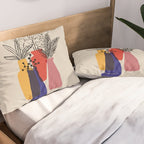 Cat and Plant 66 Pillow Sham Gallery Image 2