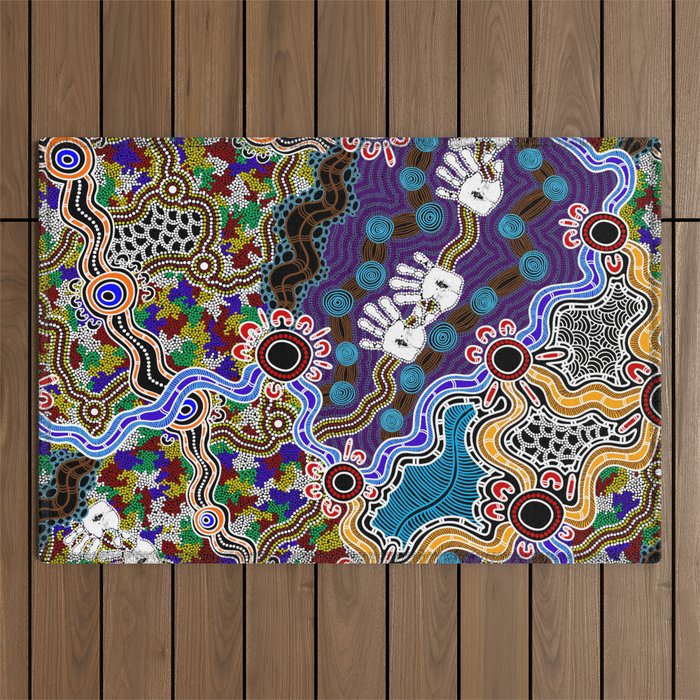 Authentic Aboriginal Art - Discovering Your Dreams Outdoor Rug Gallery Image 1
