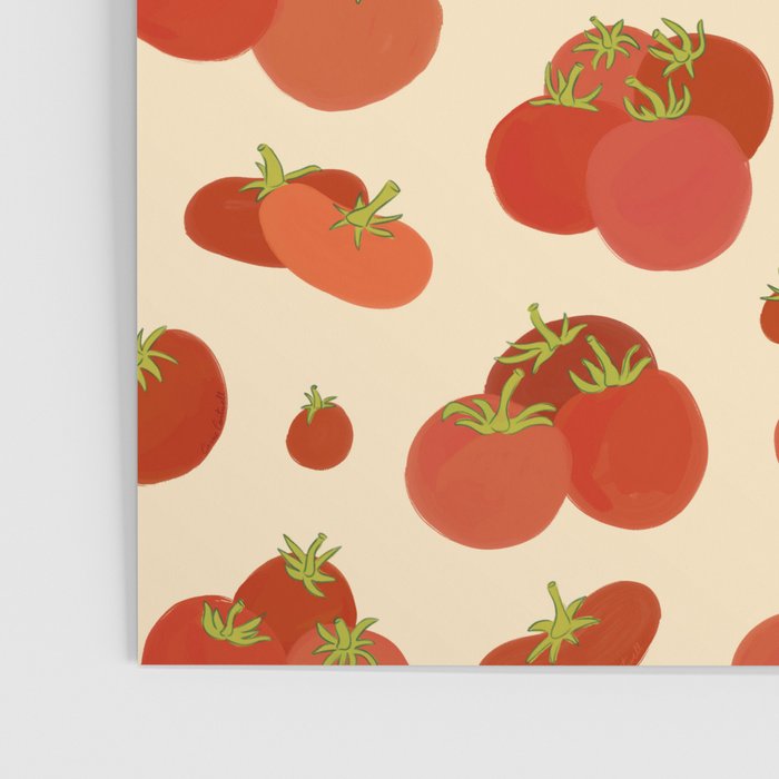 Hand Drawn Italian Roman Pomodori Tomato Classic Mediterranean Art Poster Gallery Image 3
