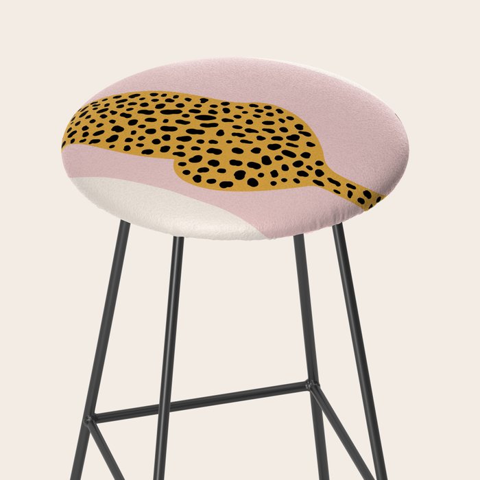 Boho Blush Pink Vintage Arch Oversized Leopard Stool Gallery Image 2