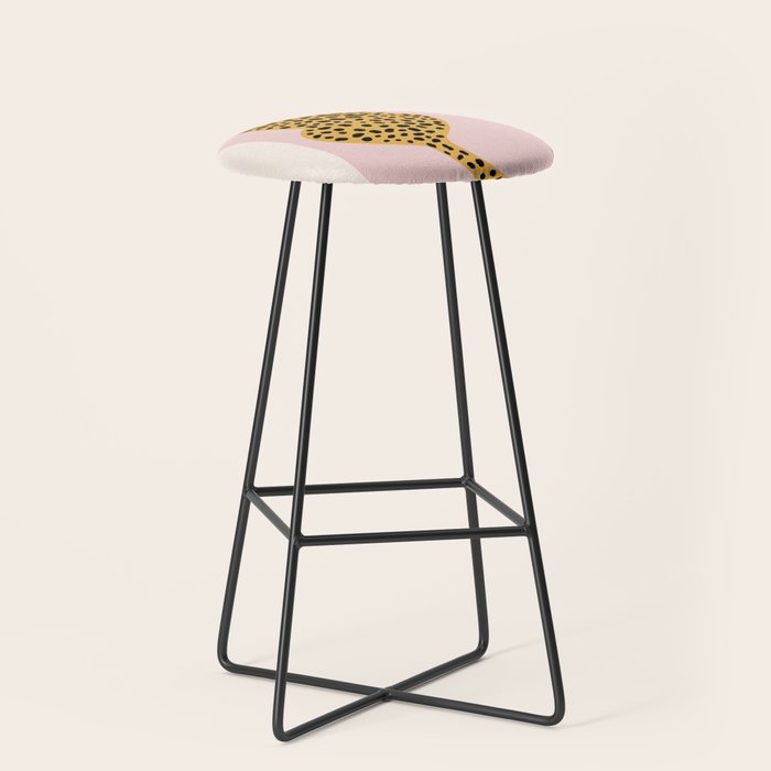 Boho Blush Pink Vintage Arch Oversized Leopard Stool Gallery Image 1