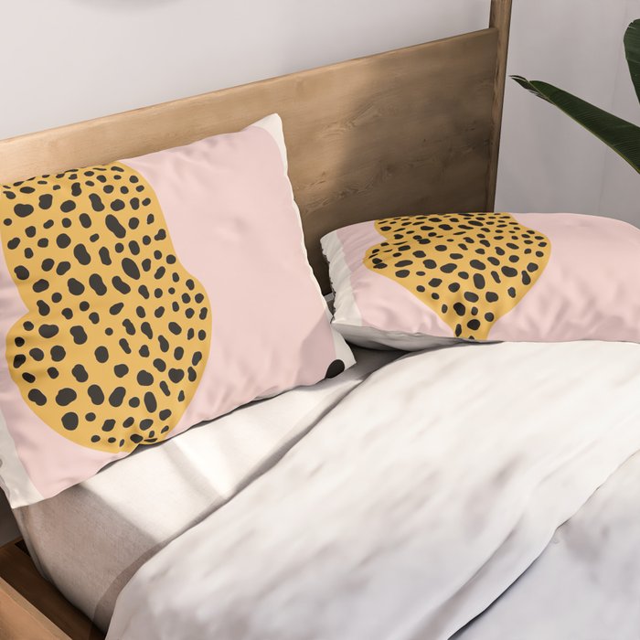 Boho Blush Pink Vintage Arch Oversized Leopard Pillow Sham Gallery Image 2