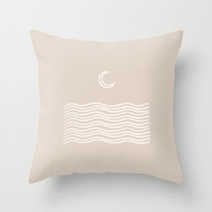 moon over water - neutral Throw Pillow Gallery Image 6