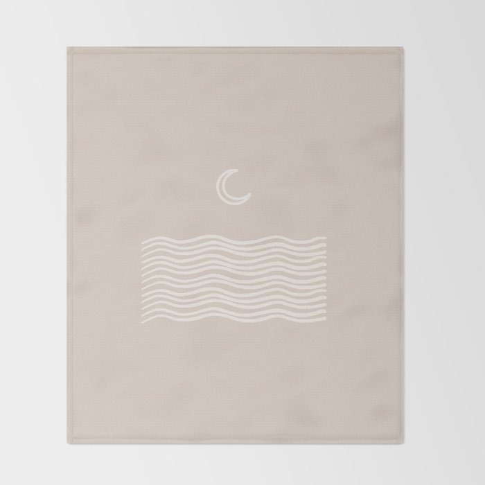 moon over water - neutral Throw Blanket Gallery Image 2