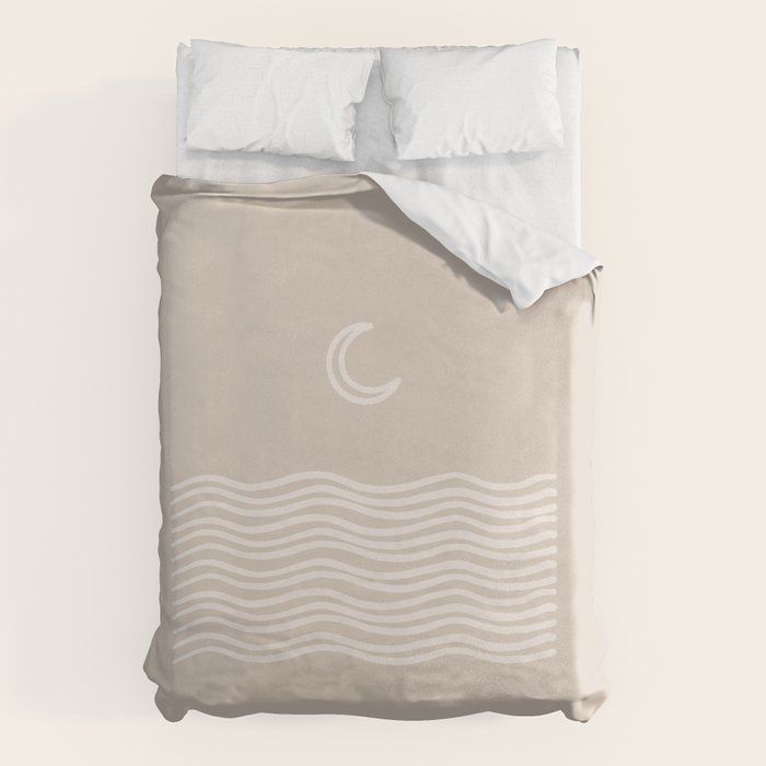 moon over water - neutral Duvet Cover Gallery Image 1