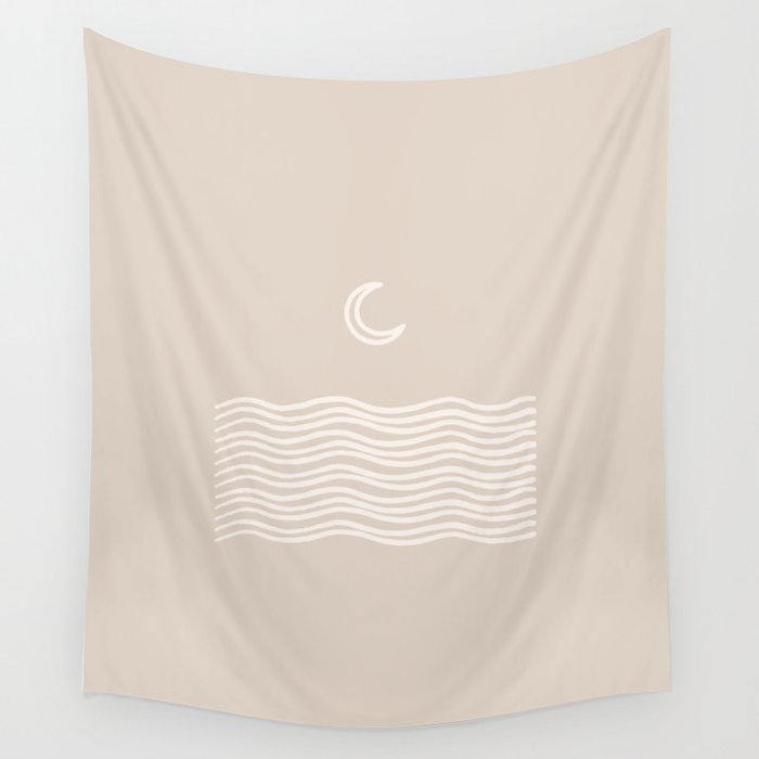 moon over water - neutral Wall Tapestry Gallery Image 4