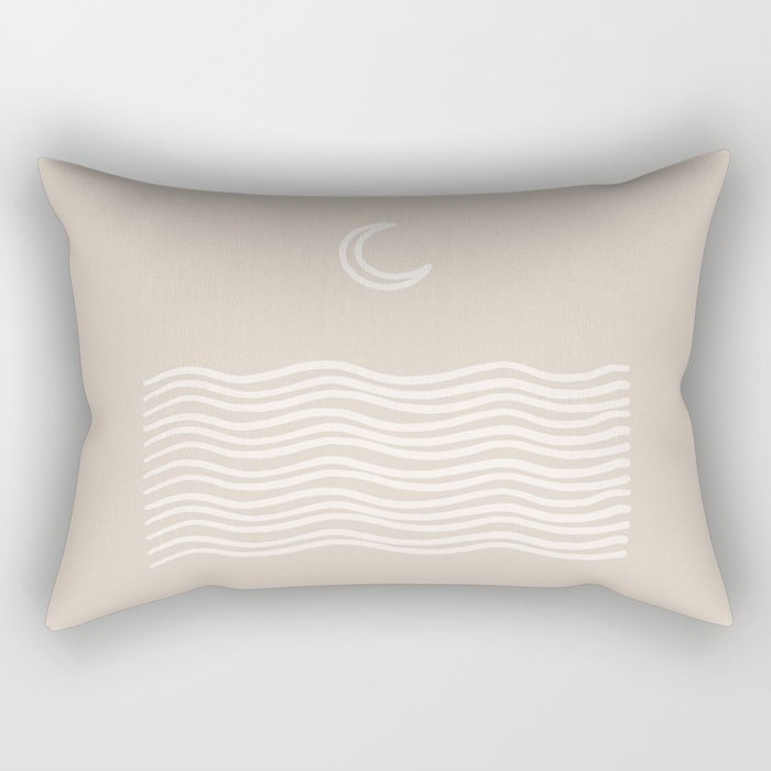 moon over water - neutral Rectangular Pillow Gallery Image 1